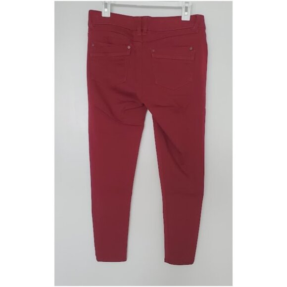 Democracy "Ab" Technology Red Ankle Jeans No-Gap Mid-Rise Sz 6 Parisian Chic - Picture 2 of 5